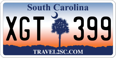SC license plate XGT399