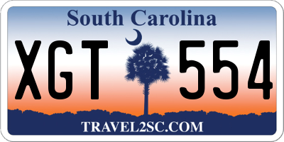SC license plate XGT554
