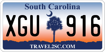 SC license plate XGU916