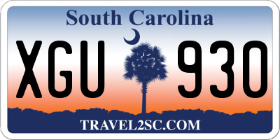 SC license plate XGU930