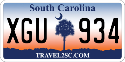SC license plate XGU934