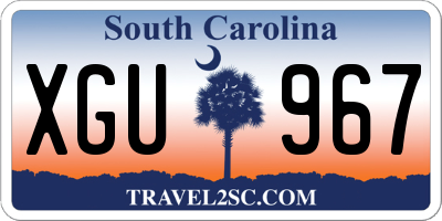 SC license plate XGU967