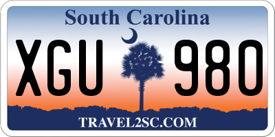SC license plate XGU980