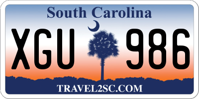 SC license plate XGU986
