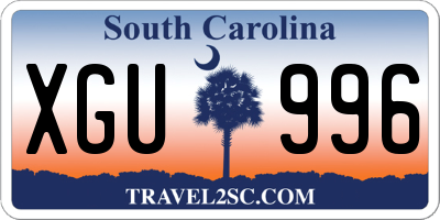 SC license plate XGU996