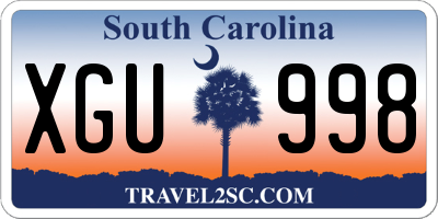 SC license plate XGU998