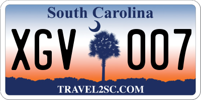 SC license plate XGV007