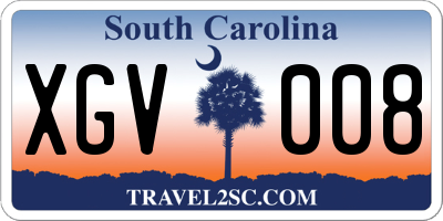 SC license plate XGV008