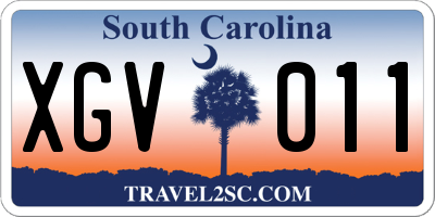 SC license plate XGV011