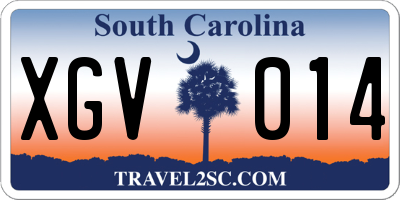 SC license plate XGV014