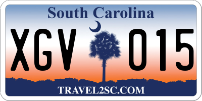 SC license plate XGV015