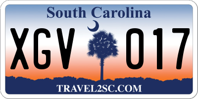 SC license plate XGV017