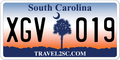 SC license plate XGV019
