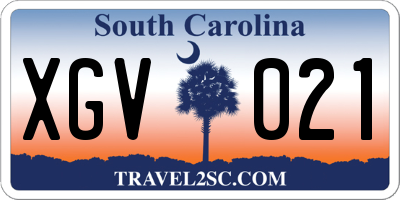 SC license plate XGV021