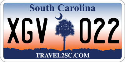 SC license plate XGV022