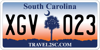 SC license plate XGV023