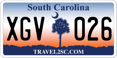 SC license plate XGV026