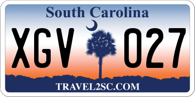 SC license plate XGV027