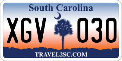 SC license plate XGV030
