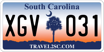 SC license plate XGV031