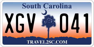 SC license plate XGV041