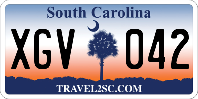 SC license plate XGV042