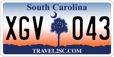 SC license plate XGV043
