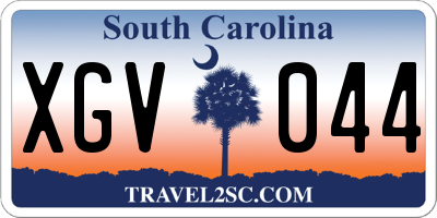 SC license plate XGV044