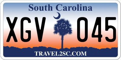 SC license plate XGV045