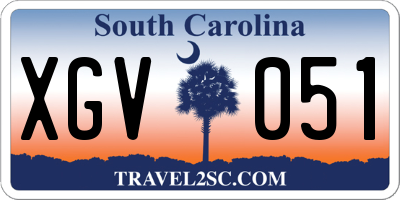 SC license plate XGV051