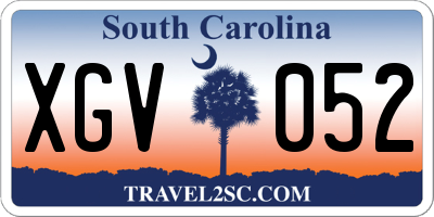 SC license plate XGV052