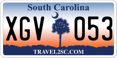 SC license plate XGV053