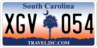 SC license plate XGV054