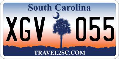 SC license plate XGV055