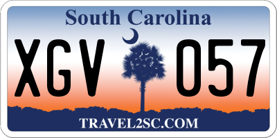 SC license plate XGV057