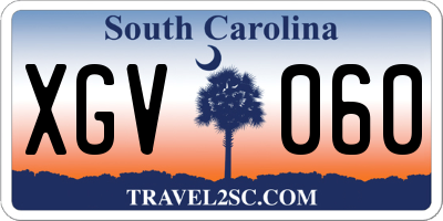 SC license plate XGV060