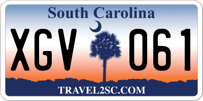 SC license plate XGV061