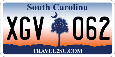 SC license plate XGV062