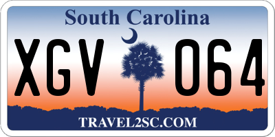 SC license plate XGV064