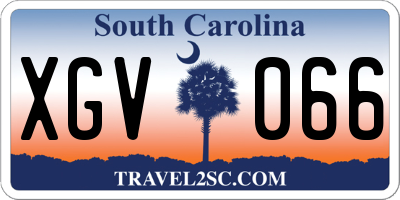 SC license plate XGV066