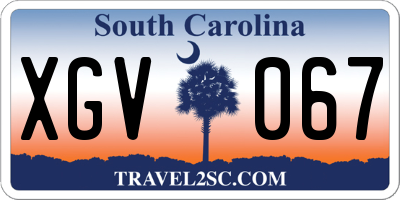 SC license plate XGV067