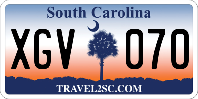 SC license plate XGV070