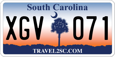 SC license plate XGV071