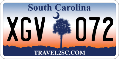 SC license plate XGV072