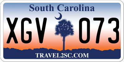 SC license plate XGV073