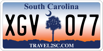 SC license plate XGV077
