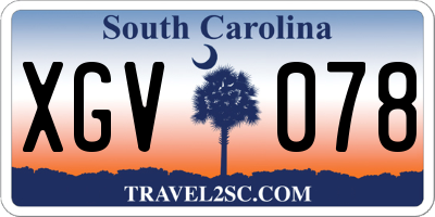 SC license plate XGV078
