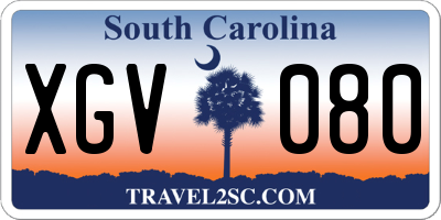 SC license plate XGV080