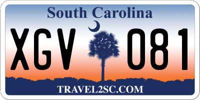SC license plate XGV081