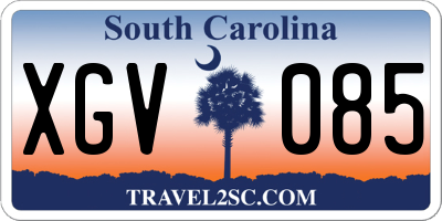 SC license plate XGV085